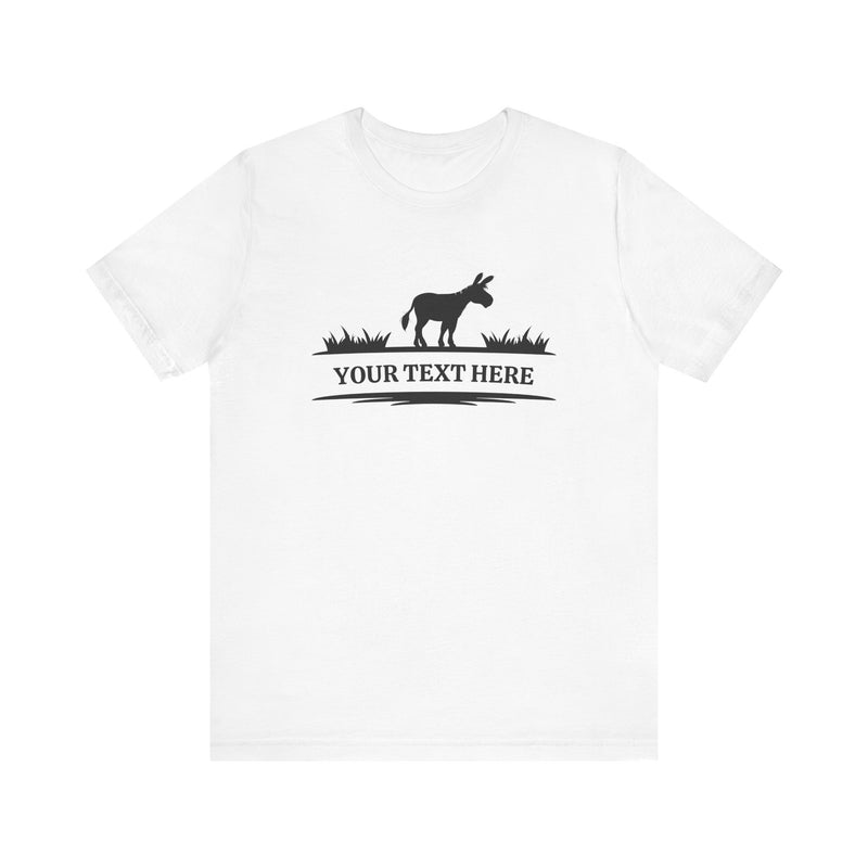 PERSONALIZED Standing Donkey Name Unisex Jersey Short Sleeve Tee | 13 Colors