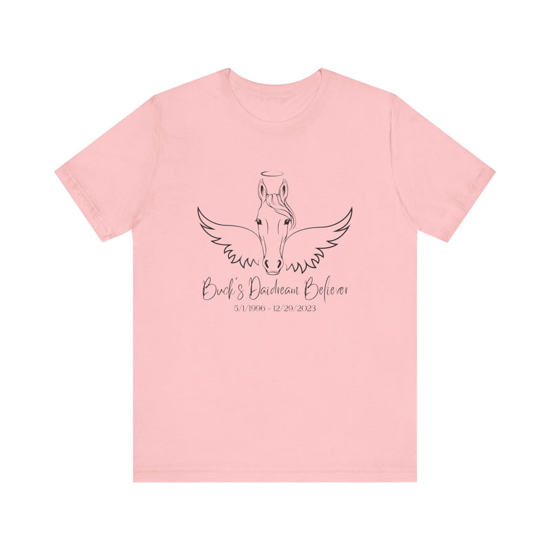 Angel Wings and Halo Personalized Horse Memorial Unisex Short Sleeve Tee by Bella & Canvas - Your Horse's Name
