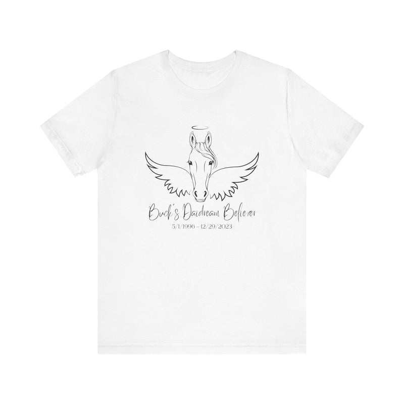 Angel Wings and Halo Personalized Horse Memorial Unisex Short Sleeve Tee by Bella & Canvas - Your Horse's Name