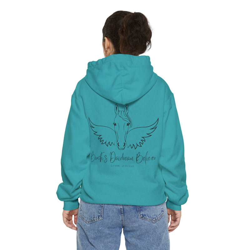 Personalized Horse Angel Wings Premium Garment-Dyed Hoodie | Horse Lovers | Back Print