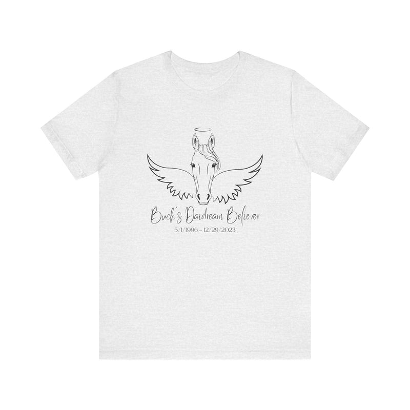 Angel Wings and Halo Personalized Horse Memorial Unisex Short Sleeve Tee by Bella & Canvas - Your Horse's Name