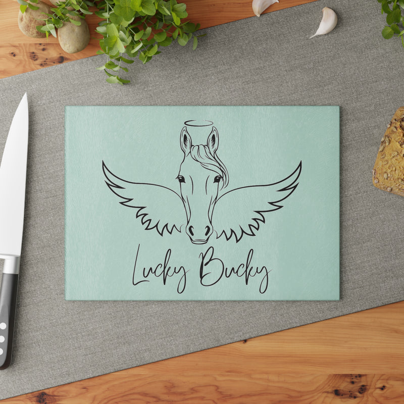 Personalized Horse Angel Glass Cutting Board