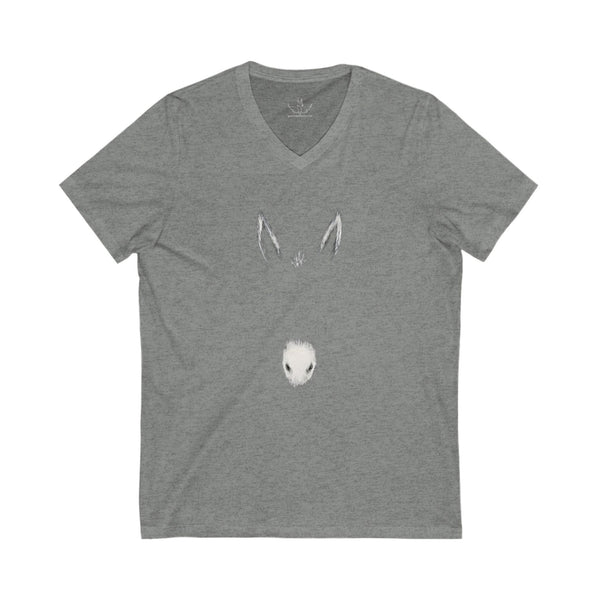 Donkey Lovers | Unisex Jersey Short Sleeve V-Neck Tee | Simple Outline | Equestrian Gifts