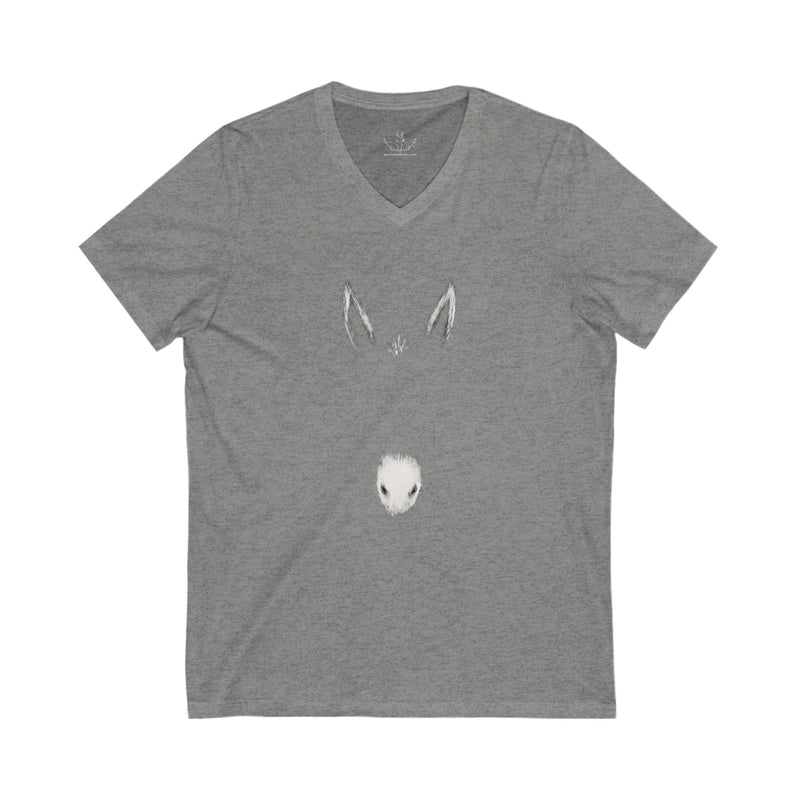 Donkey Lovers | Unisex Jersey Short Sleeve V-Neck Tee | Simple Outline | Equestrian Gifts