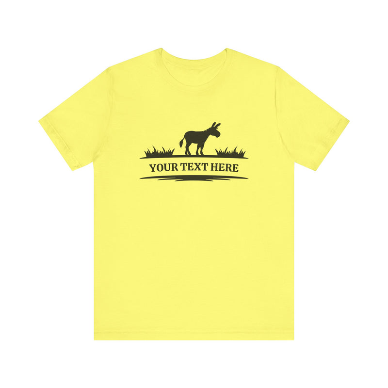 PERSONALIZED Standing Donkey Name Unisex Jersey Short Sleeve Tee | 13 Colors