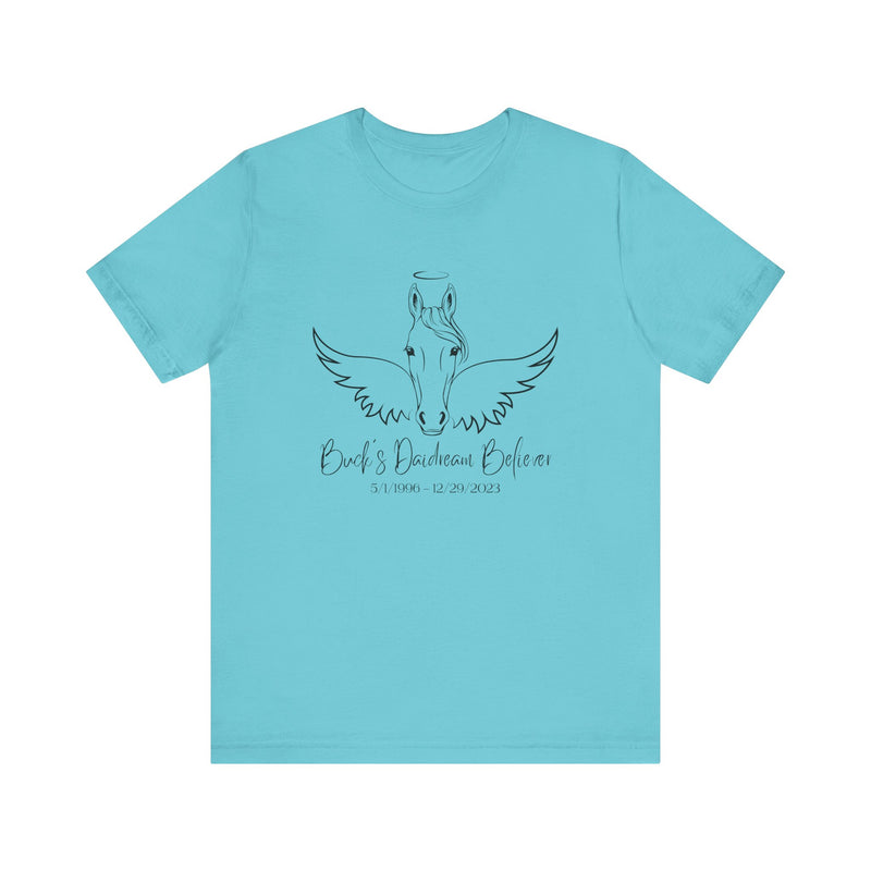 Angel Wings and Halo Personalized Horse Memorial Unisex Short Sleeve Tee by Bella & Canvas - Your Horse's Name