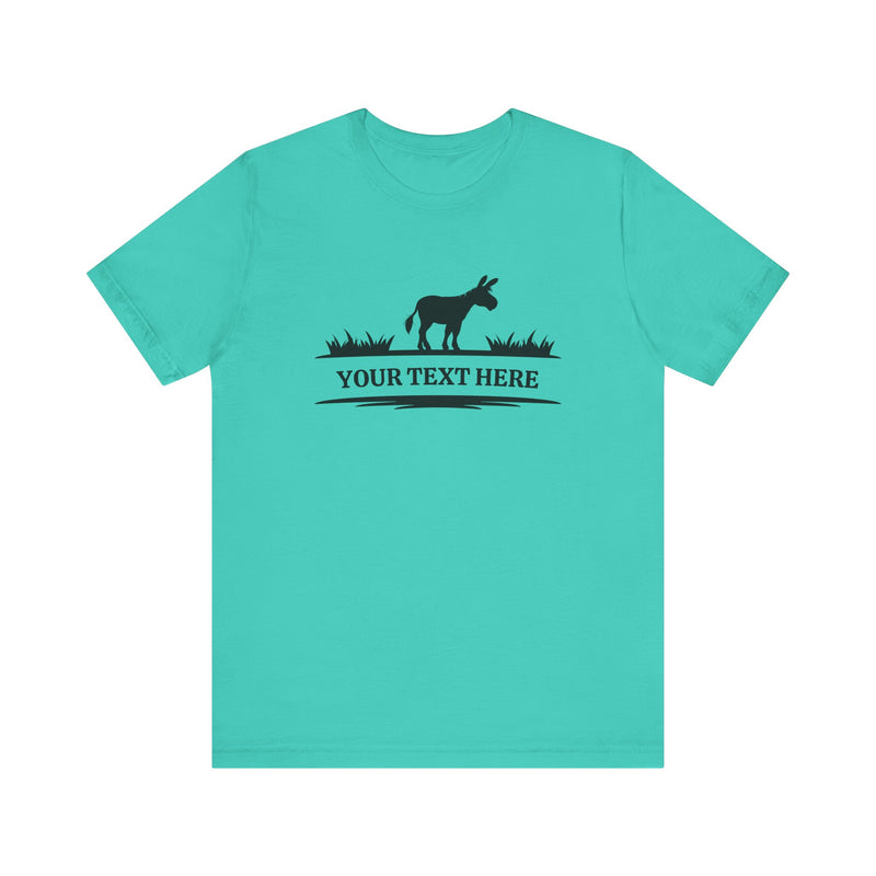 PERSONALIZED Standing Donkey Name Unisex Jersey Short Sleeve Tee | 13 Colors