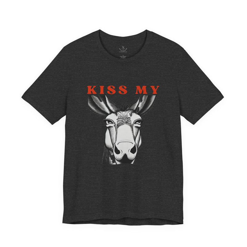 Hilarious Equestrian Unisex Jersey Short Sleeve Tee | Kiss My "Donkey"