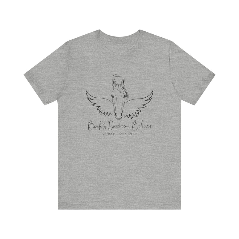 Angel Wings and Halo Personalized Horse Memorial Unisex Short Sleeve Tee by Bella & Canvas - Your Horse's Name