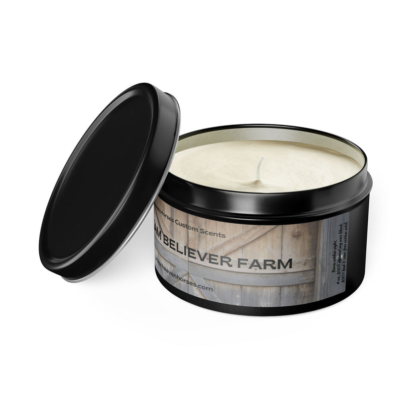 8 oz Tin Soy Candles | Custom Farm Name | Heaven Horses Exclusive