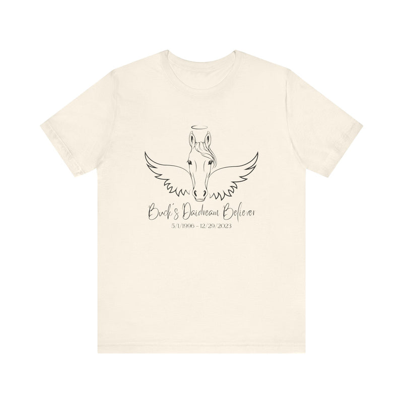 Angel Wings and Halo Personalized Horse Memorial Unisex Short Sleeve Tee by Bella & Canvas - Your Horse's Name