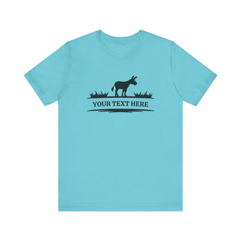 PERSONALIZED Standing Donkey Name Unisex Jersey Short Sleeve Tee | 13 Colors