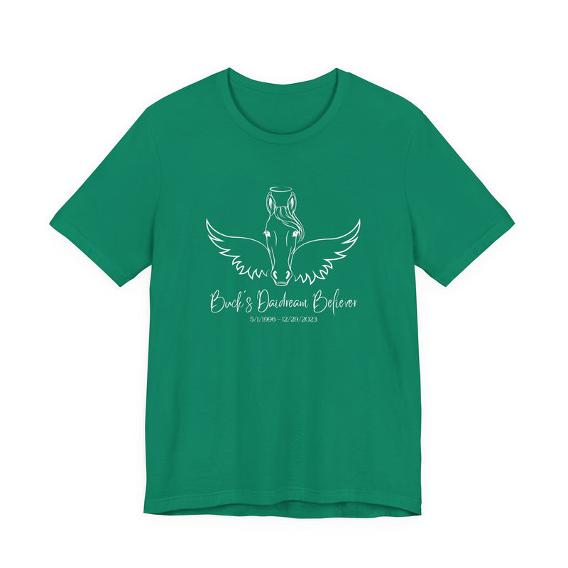 Angel Wings & Halo Custom Horse Memorial Unisex Jersey Short Sleeve Tee by Bella & Canvas - Your Horse's Name