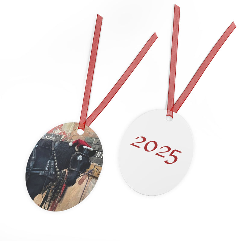 Christmas 2025 Harness Horse Painting Metal Ornament