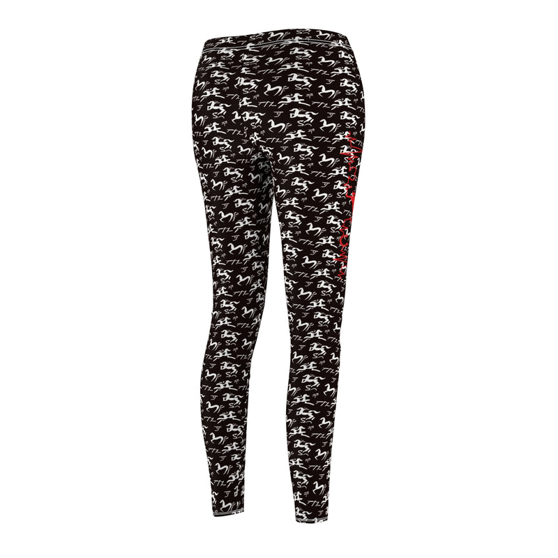 Running Horses Design with Red Heartbeat Line and Jumping Horse | Heaven Horses Exclusive Design