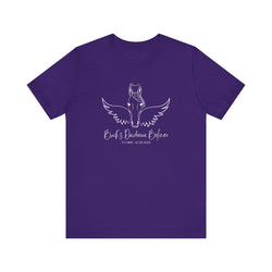 Angel Wings & Halo Custom Horse Memorial Unisex Jersey Short Sleeve Tee by Bella & Canvas - Your Horse's Name