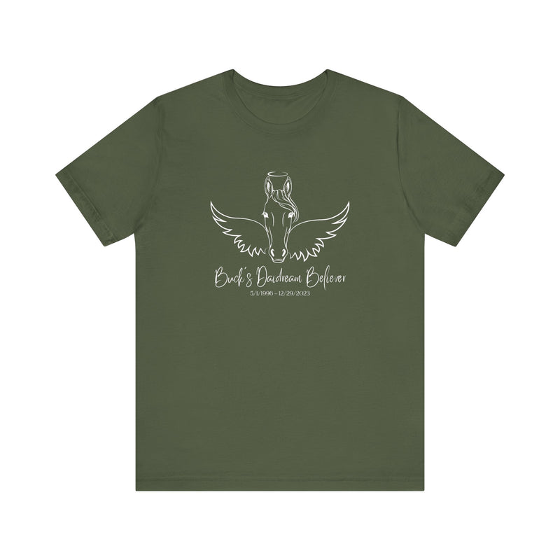 Angel Wings & Halo Custom Horse Memorial Unisex Jersey Short Sleeve Tee by Bella & Canvas - Your Horse's Name