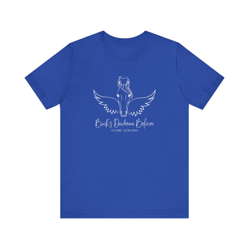 Angel Wings & Halo Custom Horse Memorial Unisex Jersey Short Sleeve Tee by Bella & Canvas - Your Horse's Name
