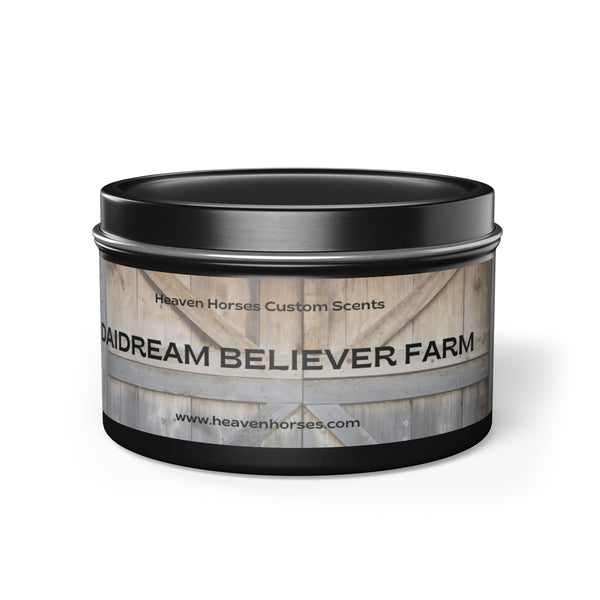 8 oz Tin Soy Candles | Custom Farm Name | Heaven Horses Exclusive