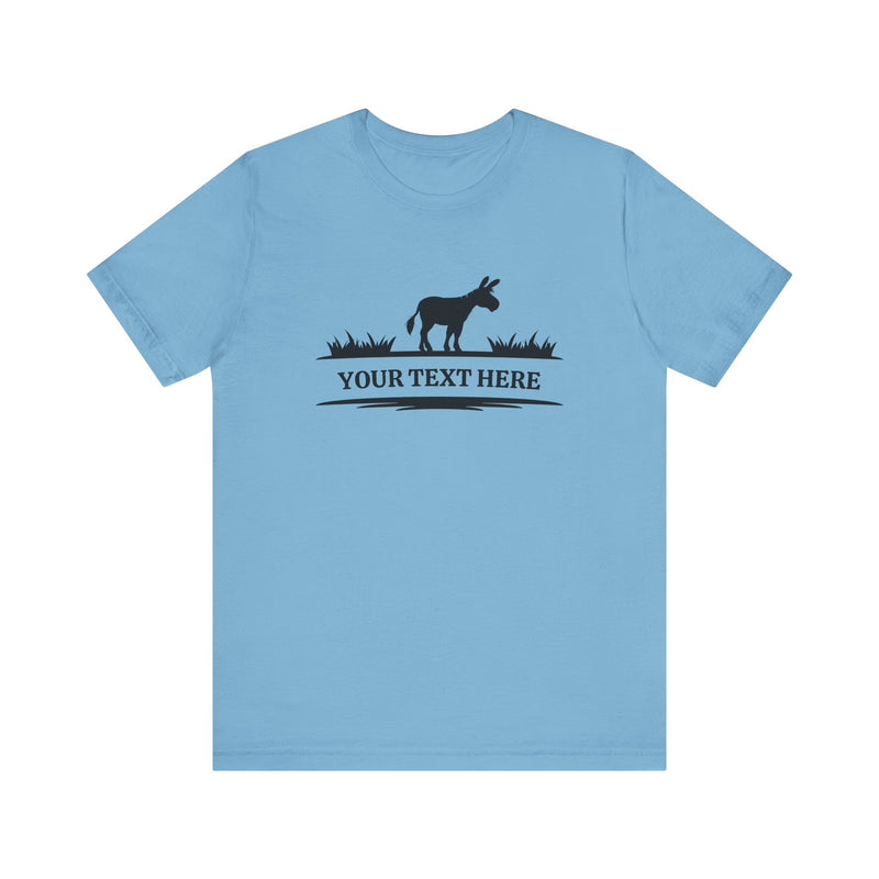 PERSONALIZED Standing Donkey Name Unisex Jersey Short Sleeve Tee | 13 Colors