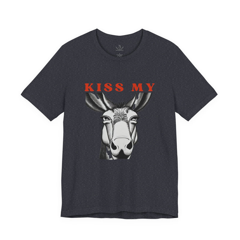 Hilarious Equestrian Unisex Jersey Short Sleeve Tee | Kiss My "Donkey"