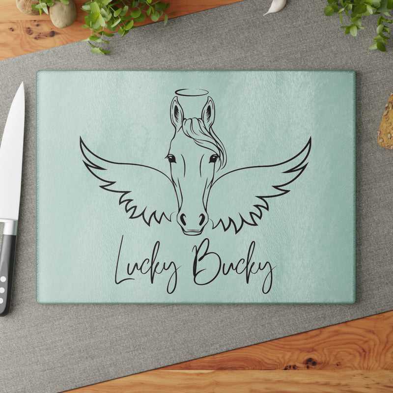 Personalized Horse Angel Glass Cutting Board