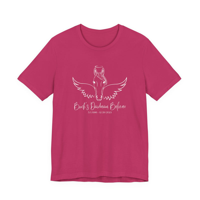 Angel Wings & Halo Custom Horse Memorial Unisex Jersey Short Sleeve Tee by Bella & Canvas - Your Horse's Name