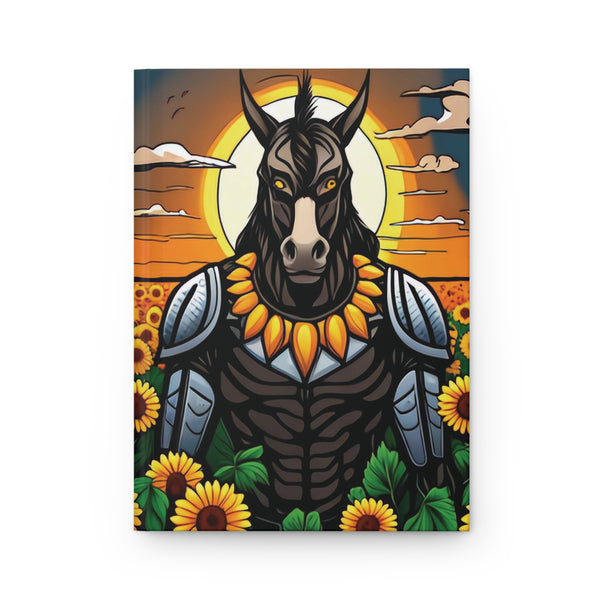 Spirit Warrior Horse | Sunflowers | Hardcover Journal Matte | Lined Pages | Equestrian Gifts