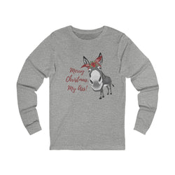 Funny Merry Christmas, My Ass Donkey Cute Graphic, Unisex Jersey Long Sleeve Tee, Gifts