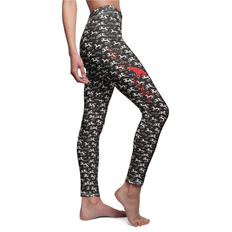 Running Horses Design with Red Heartbeat Line and Jumping Horse | Heaven Horses Exclusive Design