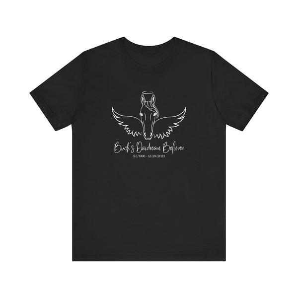 Angel Wings & Halo Custom Horse Memorial Unisex Jersey Short Sleeve Tee by Bella & Canvas - Your Horse's Name