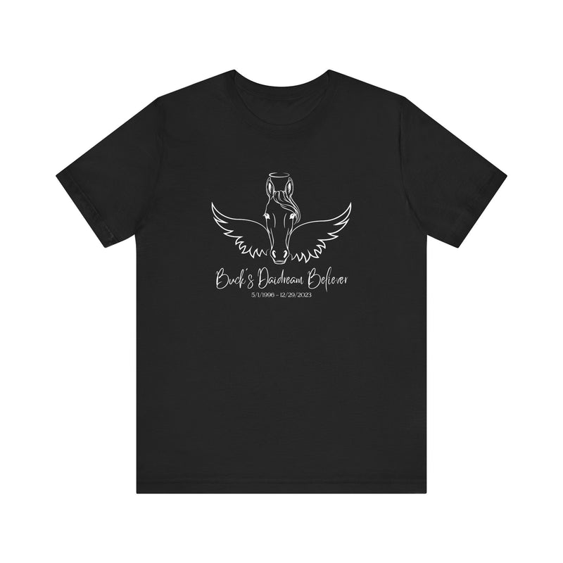 Angel Wings & Halo Custom Horse Memorial Unisex Jersey Short Sleeve Tee by Bella & Canvas - Your Horse's Name