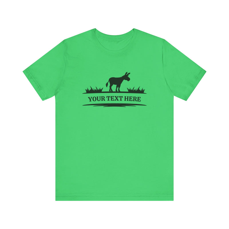 PERSONALIZED Standing Donkey Name Unisex Jersey Short Sleeve Tee | 13 Colors