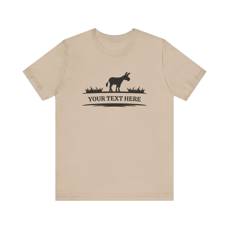 PERSONALIZED Standing Donkey Name Unisex Jersey Short Sleeve Tee | 13 Colors