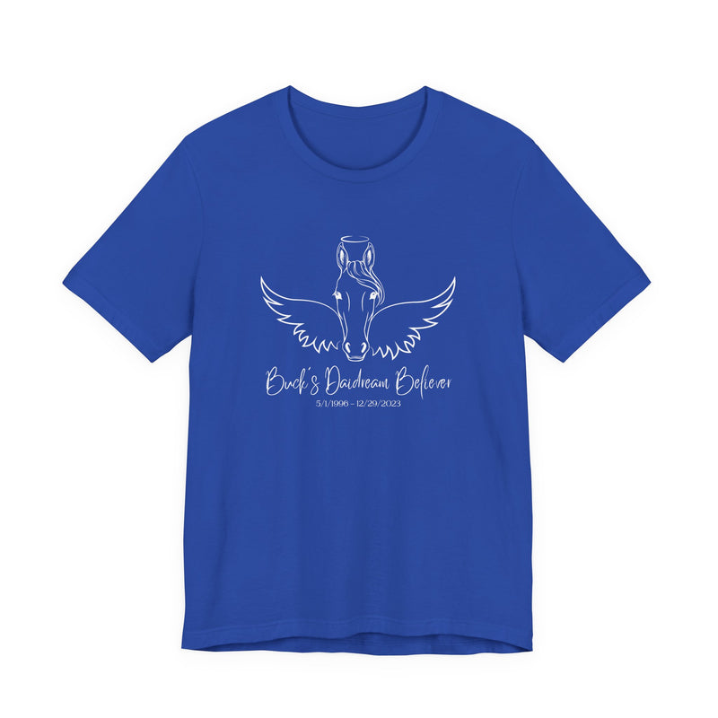 Angel Wings & Halo Custom Horse Memorial Unisex Jersey Short Sleeve Tee by Bella & Canvas - Your Horse's Name