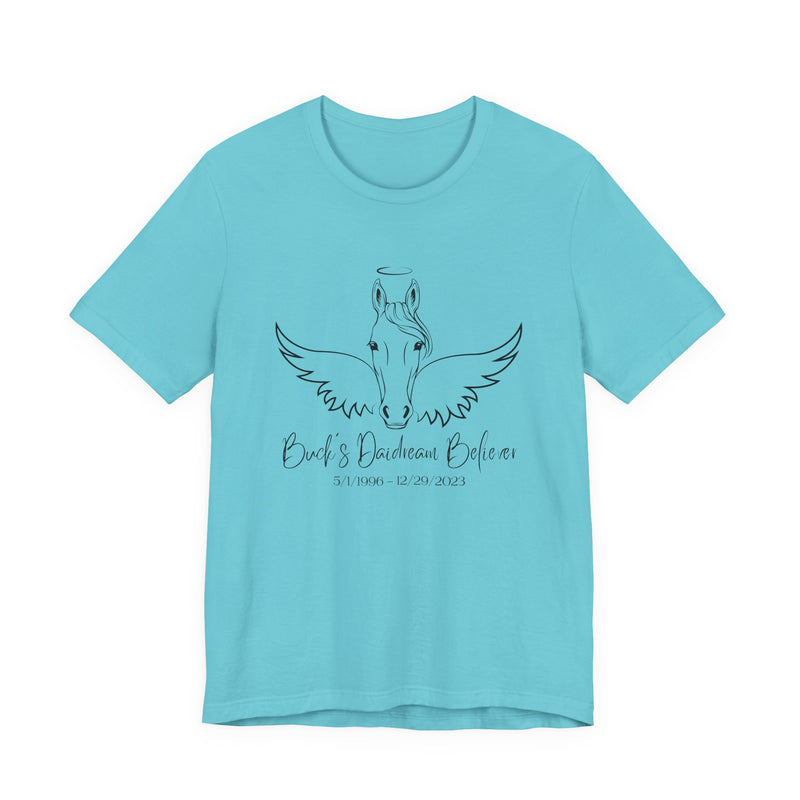 Angel Wings and Halo Custom Horse Memorial Unisex Jersey Short Sleeve Tee by Bella & Canvas - Your Horse's Name