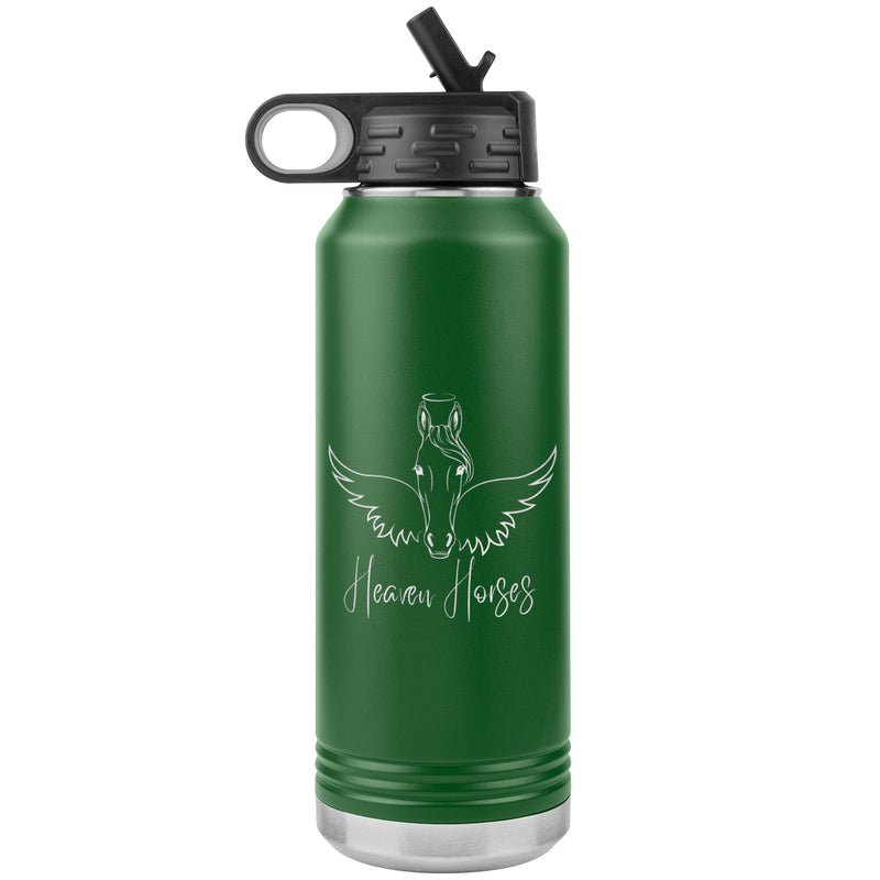 Custom Personalized 32 oz Insulated Water Bottle | Horsehead Angels Wings and Halo | Equestrian Gifts