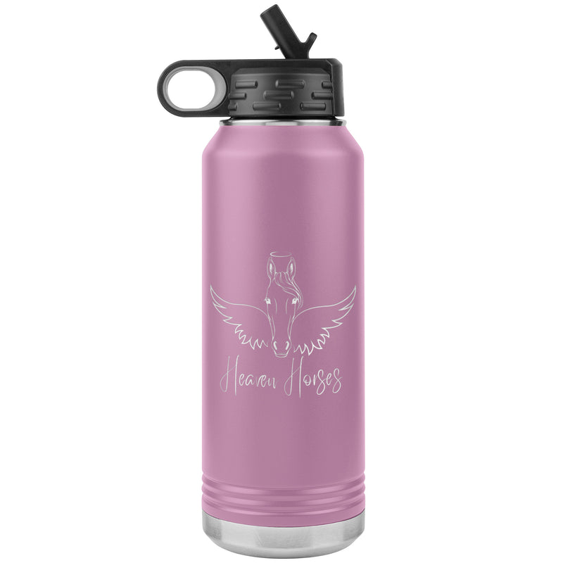 Custom Personalized 32 oz Insulated Water Bottle | Horsehead Angels Wings and Halo | Equestrian Gifts