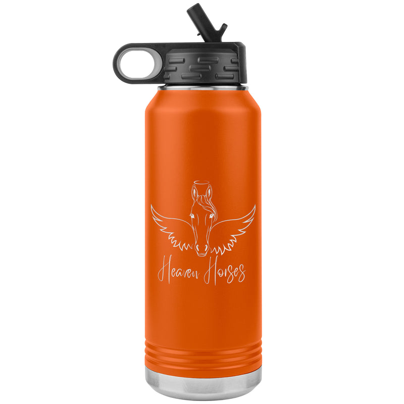Custom Personalized 32 oz Insulated Water Bottle | Horsehead Angels Wings and Halo | Equestrian Gifts
