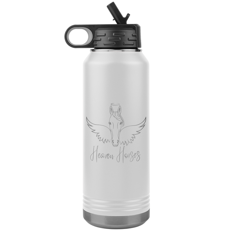 Custom Personalized 32 oz Insulated Water Bottle | Horsehead Angels Wings and Halo | Equestrian Gifts