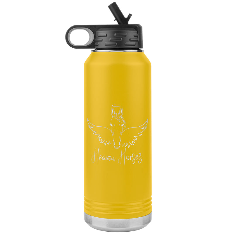 Custom Personalized 32 oz Insulated Water Bottle | Horsehead Angels Wings and Halo | Equestrian Gifts