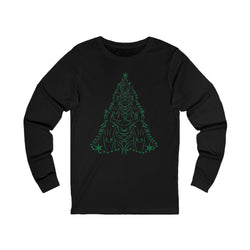 Cute Green Horse Christmas Tree Graphic | Unisex Jersey Long Sleeve Tee | Horse Lover Gifts