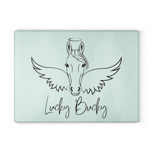 Personalized Horse Angel Glass Cutting Board