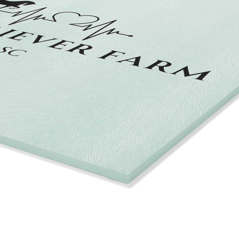 Personalized - Your Farm Running Horse Heart Beat Glass Cutting Board