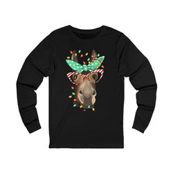Cute Donkey Christmas Graphic | Unisex Jersey Long Sleeve Tee | Donkey Lovers and Owners Gifts