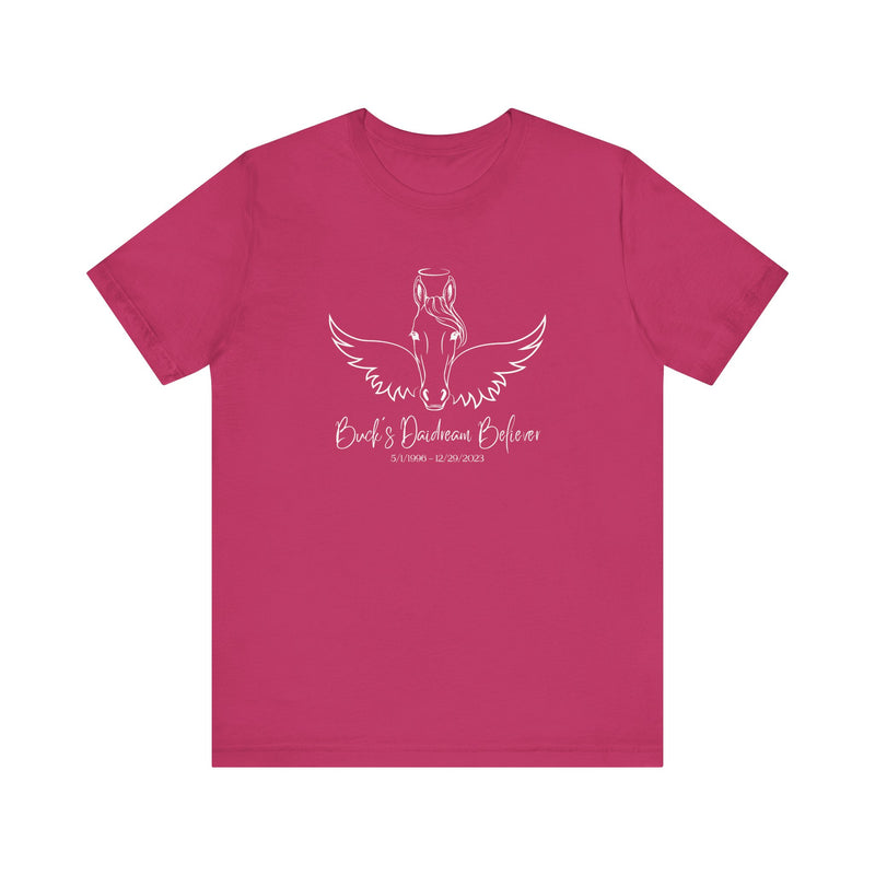 Angel Wings & Halo Custom Horse Memorial Unisex Jersey Short Sleeve Tee by Bella & Canvas - Your Horse's Name