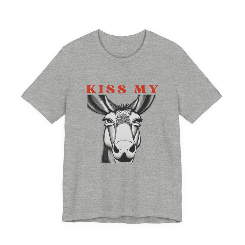 Hilarious Equestrian Unisex Jersey Short Sleeve Tee | Kiss My "Donkey"