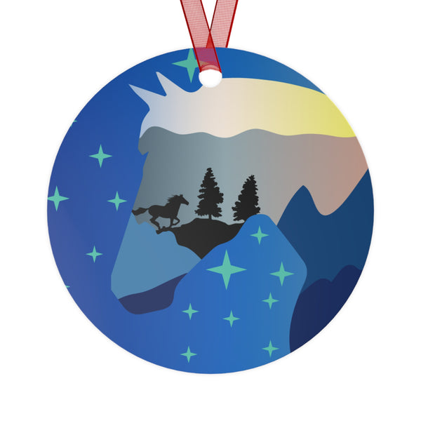 Christmas 2025 Starry Night Mountains Horse Ornament | Keepsake Gift | Equestrian Gifts