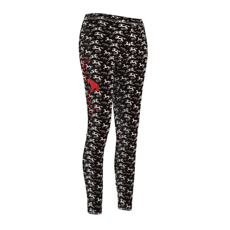 Running Horses Design with Red Heartbeat Line and Jumping Horse | Heaven Horses Exclusive Design
