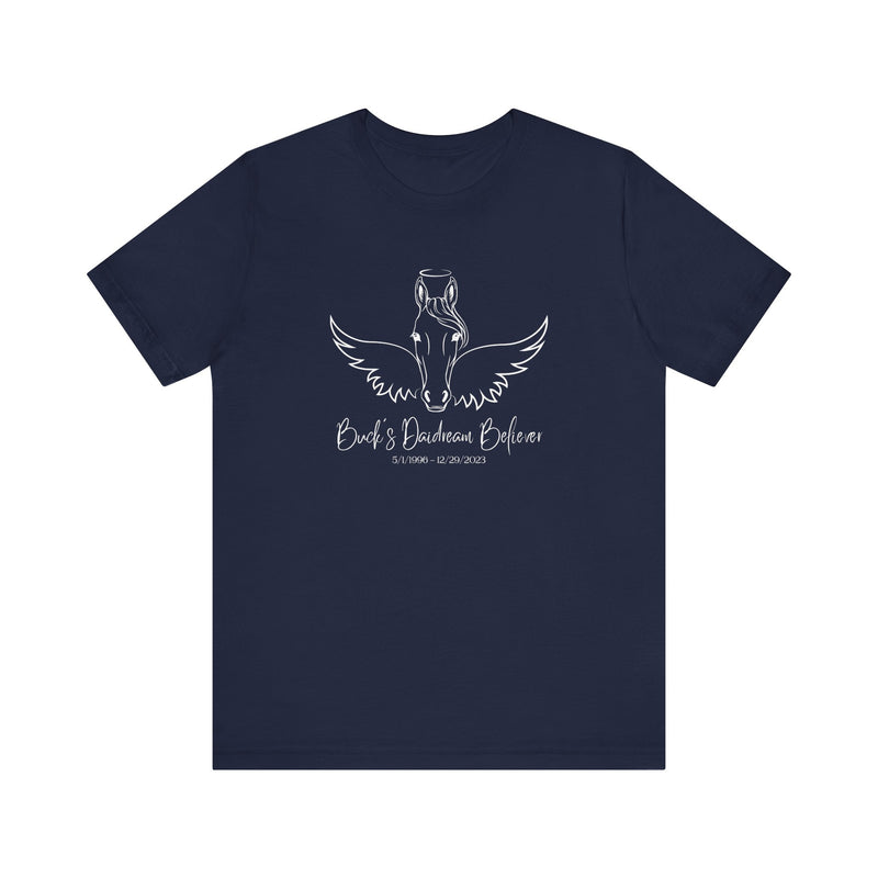 Angel Wings & Halo Custom Horse Memorial Unisex Jersey Short Sleeve Tee by Bella & Canvas - Your Horse's Name